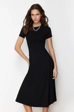 Trendyol Black Skirt Flounced Midi Stretchy Knitted Maxi Dress