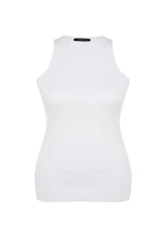 Trendyol Curve White Barbell Collar Basic Knitted Tank Top