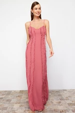 Trendyol Dried Rose Chiffon Long Evening Dress