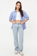 Trendyol Light Blue Low Waist Wide Leg Jeans