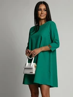 Elegantní zelené lichoběžníkové šaty