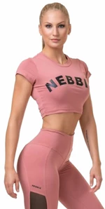 Nebbia Short Sleeve Sporty Crop Top Old Rose S Tricouri de fitness