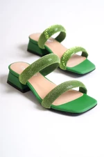Capone Outfitters Short Heeled, Stony Banded, Blunt Toe Women's Slippers Capone Outfitters Short Heeled, Stony Banded, Blunt Toe Women's Slippers