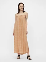 Orange patterned loose maxi dress with slits . OBJECT Rafia