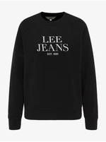 Black Women's Sweatshirt with Lee Crew Prints - Women