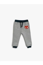 Koton Jogger Sweatpants Fox Plush Applique Detailed Tie Waist.