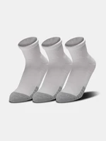A set of three pairs of sports socks in white Under Armour Heatgear.