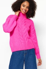 Trendyol Różowy Sweter Z Dzianiny Detal