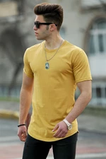 Madmext Żółty T-shirt Męski Basic 4500