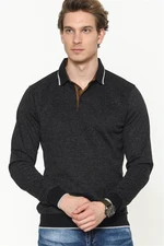 1038 DEWBERRY MENS SWEATSHIRT-PLAIN BLACK