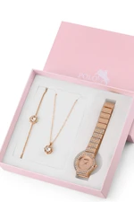 Polo Air Luxury Stone Vintage Women's Wristwatch Zircon Stone Necklace Bracelet Special Combination Gold Color