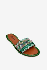 Women's decorated slippers Green Bellisa