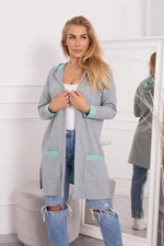 Two-tone cape with mint+grey hood