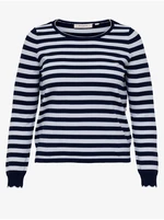 White-Blue Striped Sweater ONLY CARMAKOMA Kelci - Women