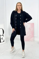 3-piece set of sweatshirt, top and leggings black color