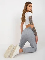 Basic grey sweatpants with tie