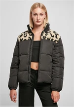 Dámská bunda AOP Sherpa Mixed Puffer Jacket černá/sandleo