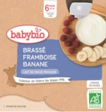 BABYBIO mliečny dezert malina banán 4 x 85 g