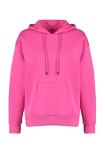 Trendyol Fuchsia Thick Fleece Inside Oversize/Wide Fit with a Hooded Basic Knitted Sweatshirt Trendyol Fuchsia Thick Fleece Inside Oversize/Wide Fit with a Hooded Basic Knitted Sweatshirt