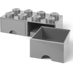 LEGO® Úložný box 8 s šuplíky 25 x 50 x 18 cm - šedá