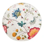 Szary aksamitny dywanik łazienkowy ø 140 cm Vintage Flower – Foutastic