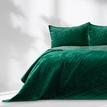 Zielona aksamitna narzuta pikowana 240x260 cm Laila – Restilo