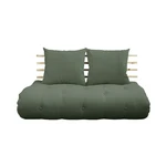 Sofa rozkładana z zielonym obiciem Karup Design Shin Sano Natural/Olive Green