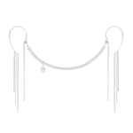 Long Metal Water Drop Pendant Face Chain Hanging Ear Jewelry for Girl Tassel Head Chains Face Accessories