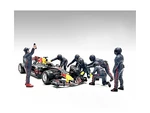 Formula One F1 Pit Crew 7 Figure Set Team Blue Release III for 1/18 Scale Models by American Diorama
