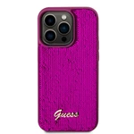 Zadní kryt Guess Sequin Script Logo pro Apple iPhone 14 Pro Max, purpurová