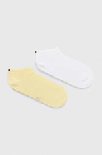 Ponožky Tommy Hilfiger 2-pak dámske, žltá farba, 343024001
