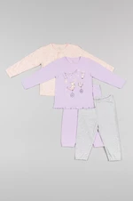 Dětské bavlněné pyžamo zippy fialová barva