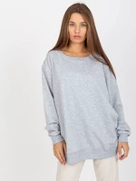 Grey basic sweatshirt without oversize hood