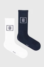Ponožky Tommy Hilfiger 2-pak pánske, tmavomodrá farba, 701227288