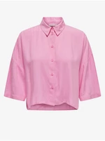 Ružová dámska cropped košeľa ONLY Astrid