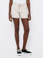 Beige Linen Shorts CAMAIEU - Women