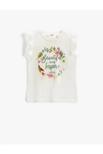 Koton Sleeveless Frilled Floral T-Shirt Crew Neck