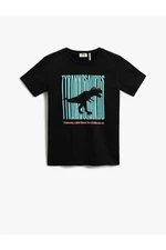 Koton Dinosaur Print T-Shirt. Crew Neck Cotton.