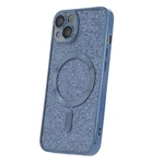 Silikonové TPU pouzdro Mag Glitter Chrome pro iPhone 15, modrá