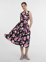 Orsay Pink & Black Women's Floral Midi Dress - Women