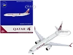 Boeing 737 MAX 8 Commercial Aircraft "Qatar Airways" Gray with Tail Graphics 1/400 Diecast Model Airplane by GeminiJets