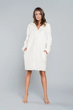 Vitessa bathrobe with long sleeves - ecru