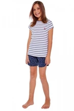 Cornette Young Girl 246/103 Marine 134-164 Dívčí pyžamo 134-140 Bílo-tmavě modrá