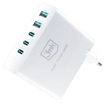 Nabíječka cestovní 3mk Hyper Charger 140W, GaN 3x USB-C (PD) / 2x USB, bílá