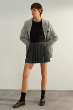 Trendyol Black Premium High Quality Elastic Waist Pleated Mini Woven Skirt