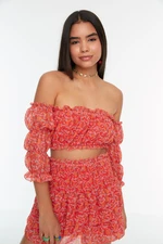 Trendyol Tile Crop Blouse