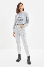 Trendyol Jeans - Gray - Mom
