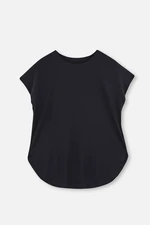 Dagi Black women's t-shirt with bateau neckline