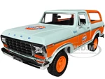 1978 Ford Bronco Light Blue and Orange "Gulf Oil" "Gulf Die-Cast Collection" 1/24 Diecast Model Car by Motormax