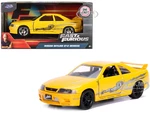 Leons Nissan Skyline GT-R (BCNR33) Yellow Metallic with Graphics "Fast &amp; Furious" Series 1/32 Diecast Model Car by Jada